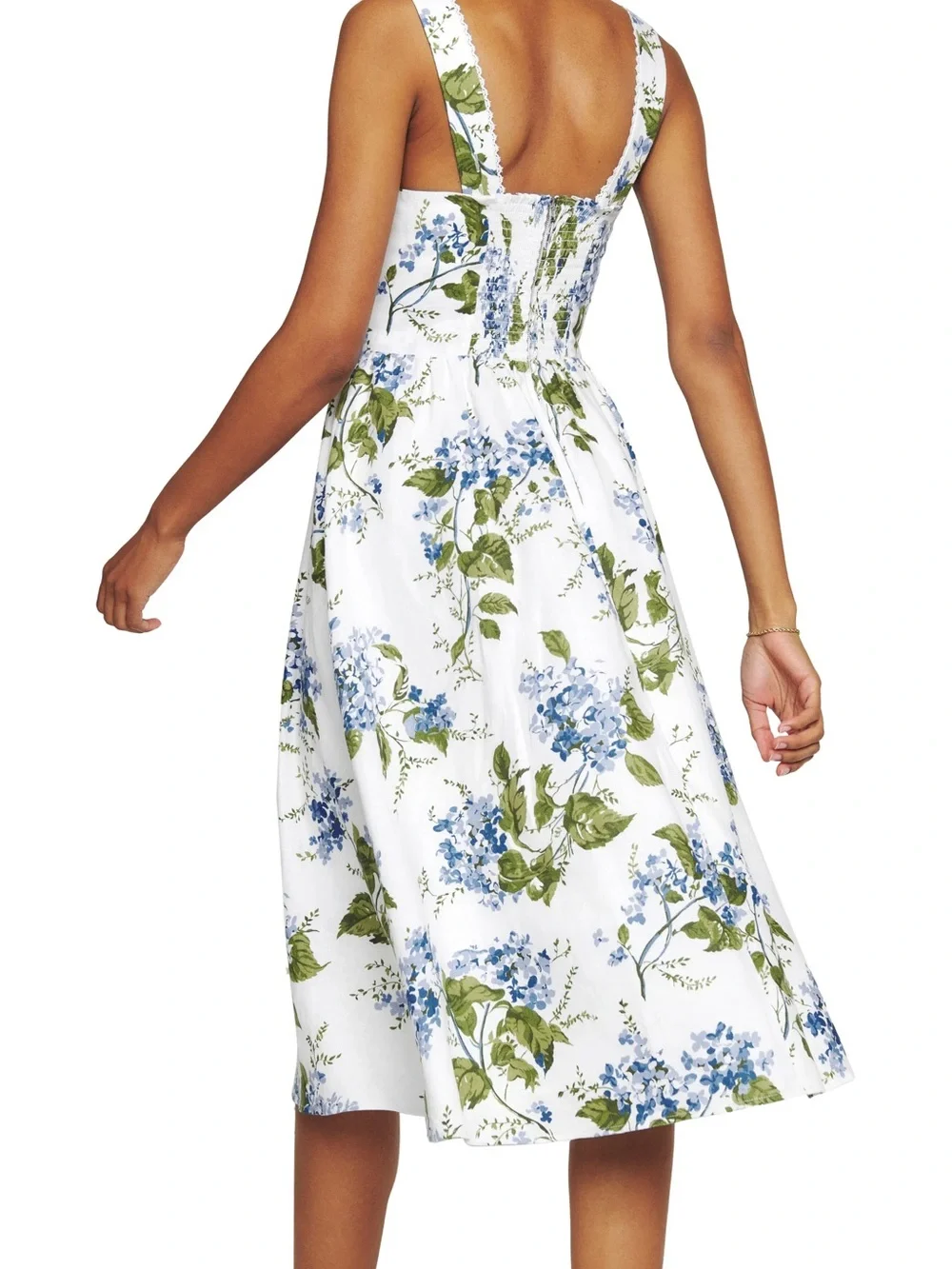 Reformation Tagliatelle Linen Midi Dress In Floral Print Size 4 - Picture 4 of 10